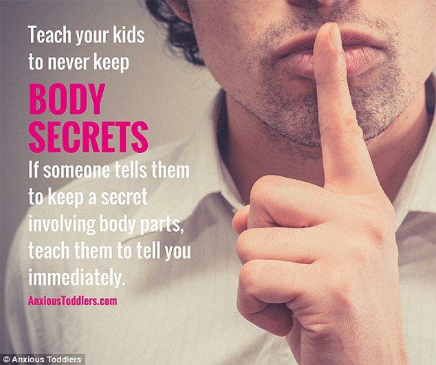Always teach your children to tell you  immediately if somebody has told them to keep a secret involving body parts