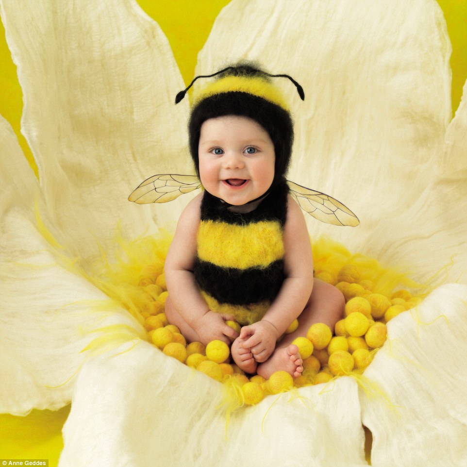 Have wings, will fly! Anne Geddes work has seen style of photography - babies under the age of six months old often captured in nature themed settings - imitated many times. A new book - Small World - sees previously unseen images from the Australian-born photographer
